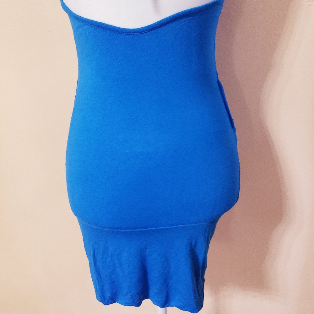 Blue Ruffled Halter Dress - Picture 6 of 7